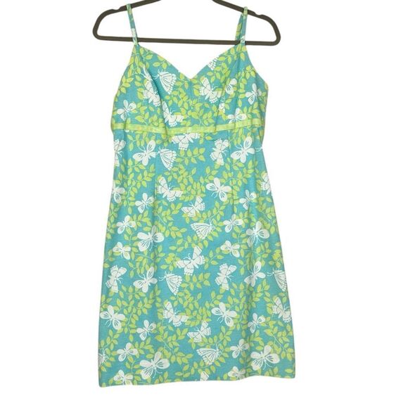 Lilly Pulitzer Vintage Blue Butterfly Print Cotton Mini Dress | Size 10 - Picture 1 of 7